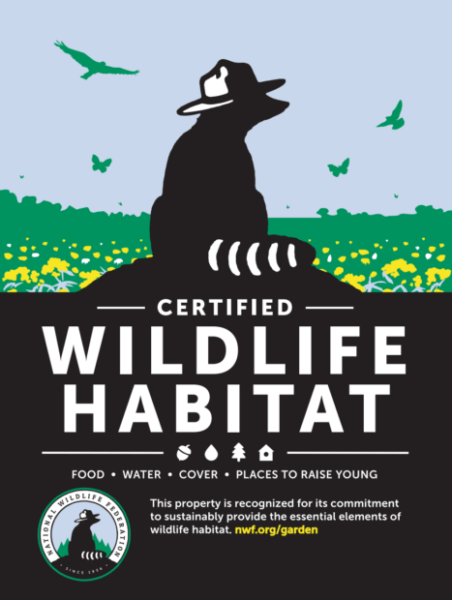 The National Wildlife Federation's Certified Wildlife Habitat sign.