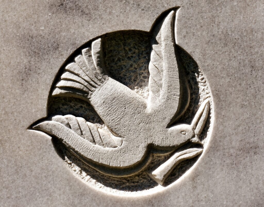 The dove is a common emblem among organizations of all kinds; it continue to signify peace as a symbol.