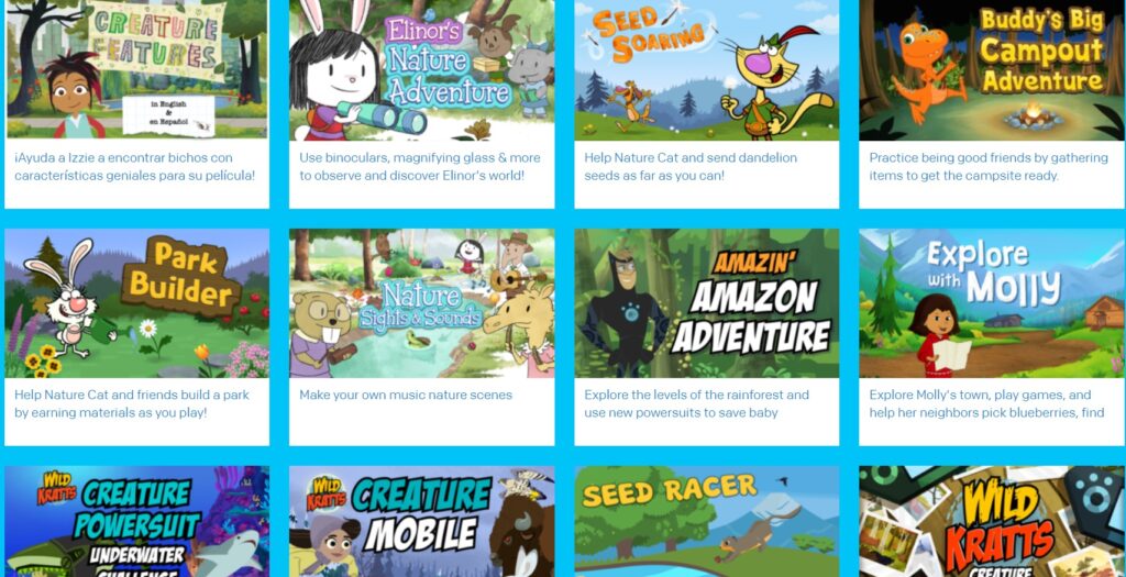 The PBS Kids web page.