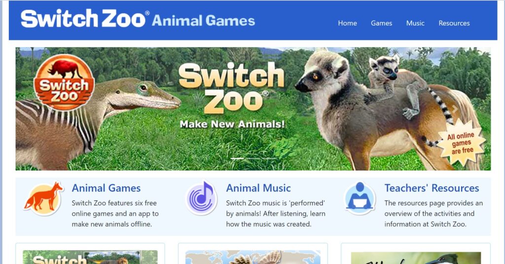 The Switch Zoo web page.