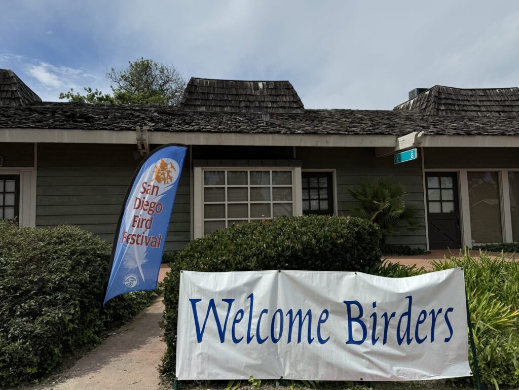 Welcome signs at the San Diego Bird Festival