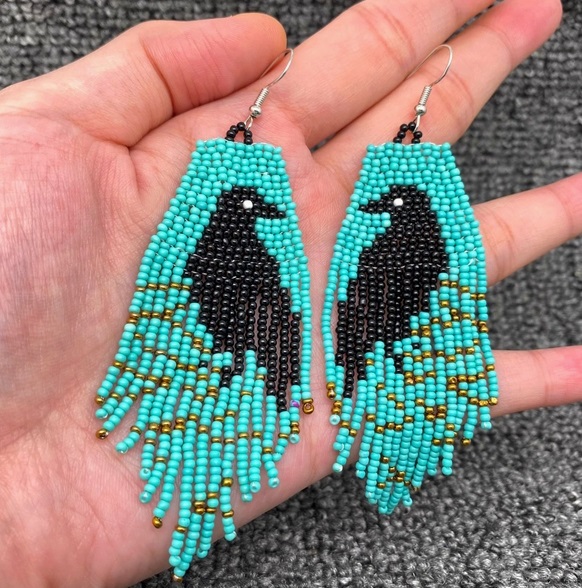 Boho Crow Earrings, available at the Chirp store.