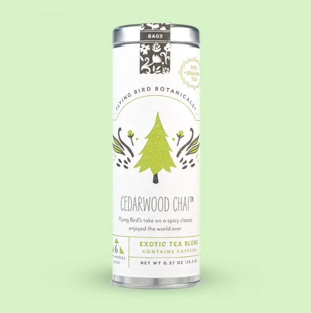 Cedarwood Chai Tea, available in the Chirp store.