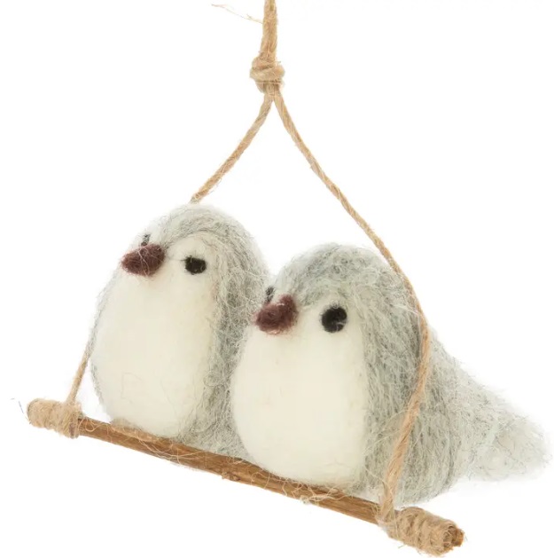 Felt Bird Couple on Swing Ornament, available at the Chirp store.