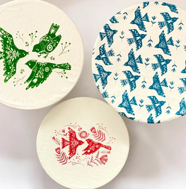 Folk Bird Fabric Bowl Covers, available at the Chirp store.